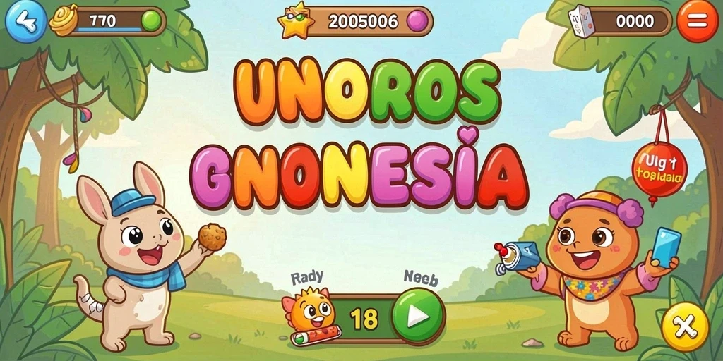 Tampilan awal game yang menarik dan mudah dinavigasi.